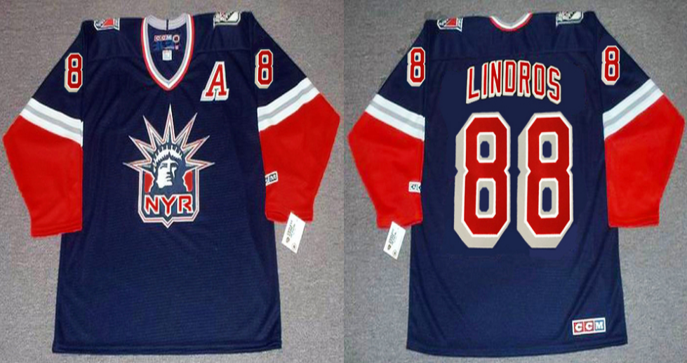 2019 Men New York Rangers #88 Lindros blue CCM NHL jerseys